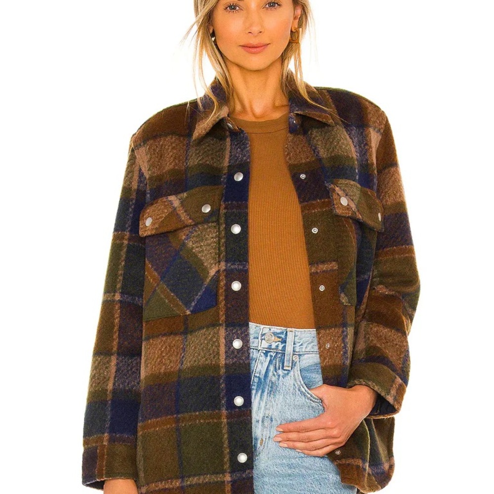Blank NYC Brown and Blue Utility Jacket